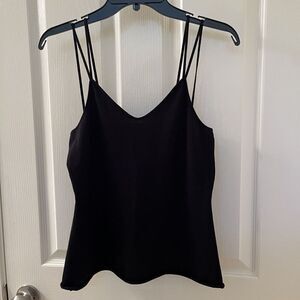 Arjé Double Strap Cami Tank Top Black Made in Italy Women's Size Large